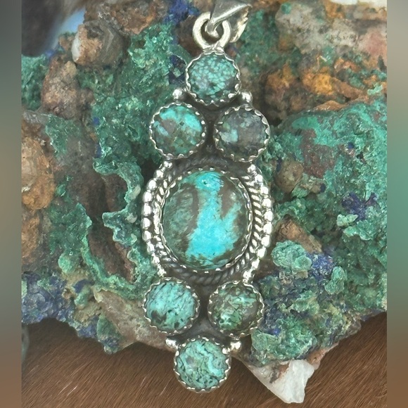 Turquoise sterling silver pendant - Picture 3 of 4